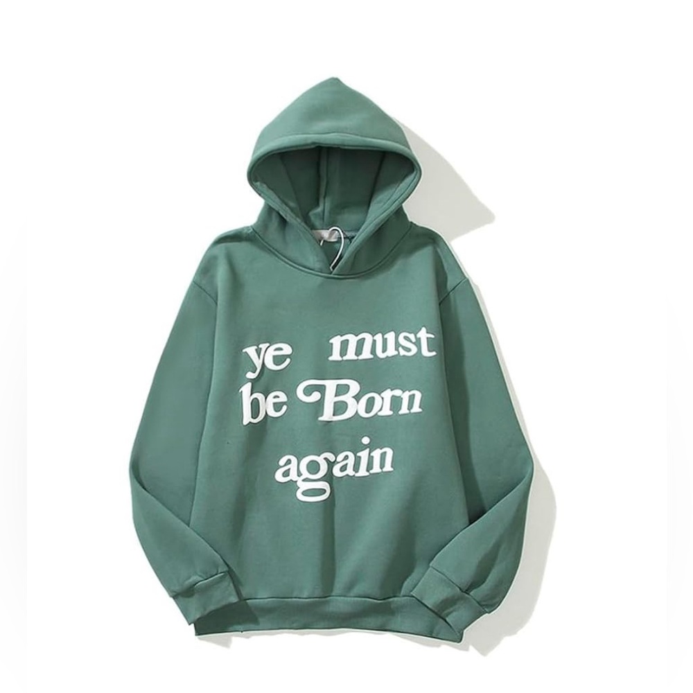 PLOZMCTA Kanye Hoodie Ye Must BeLetter Print Long Sleeve Sports Hooded